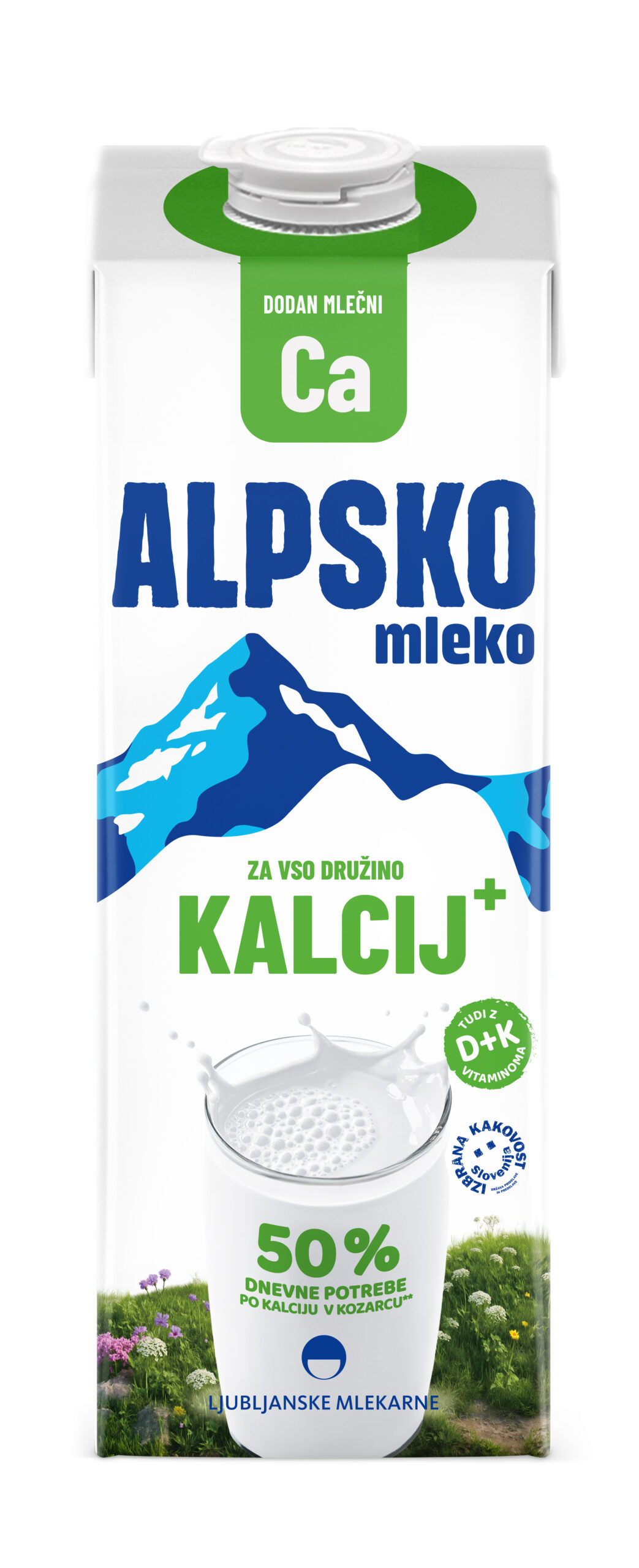 Alpsko mleko z 1,5 % m. m. z dodanim kalcijem in vitaminom D
