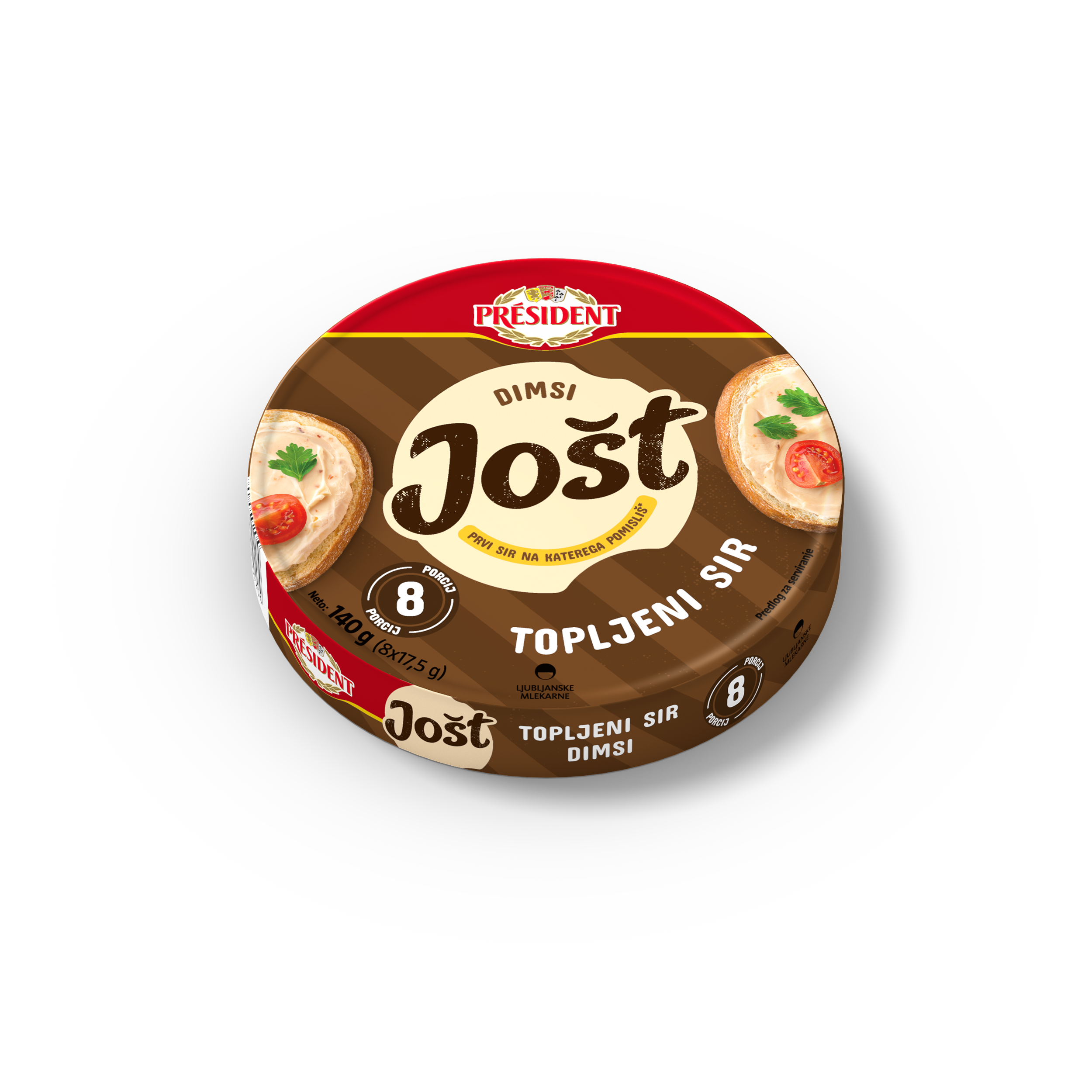 Président Jošt spreadable processed cheese – smoke taste