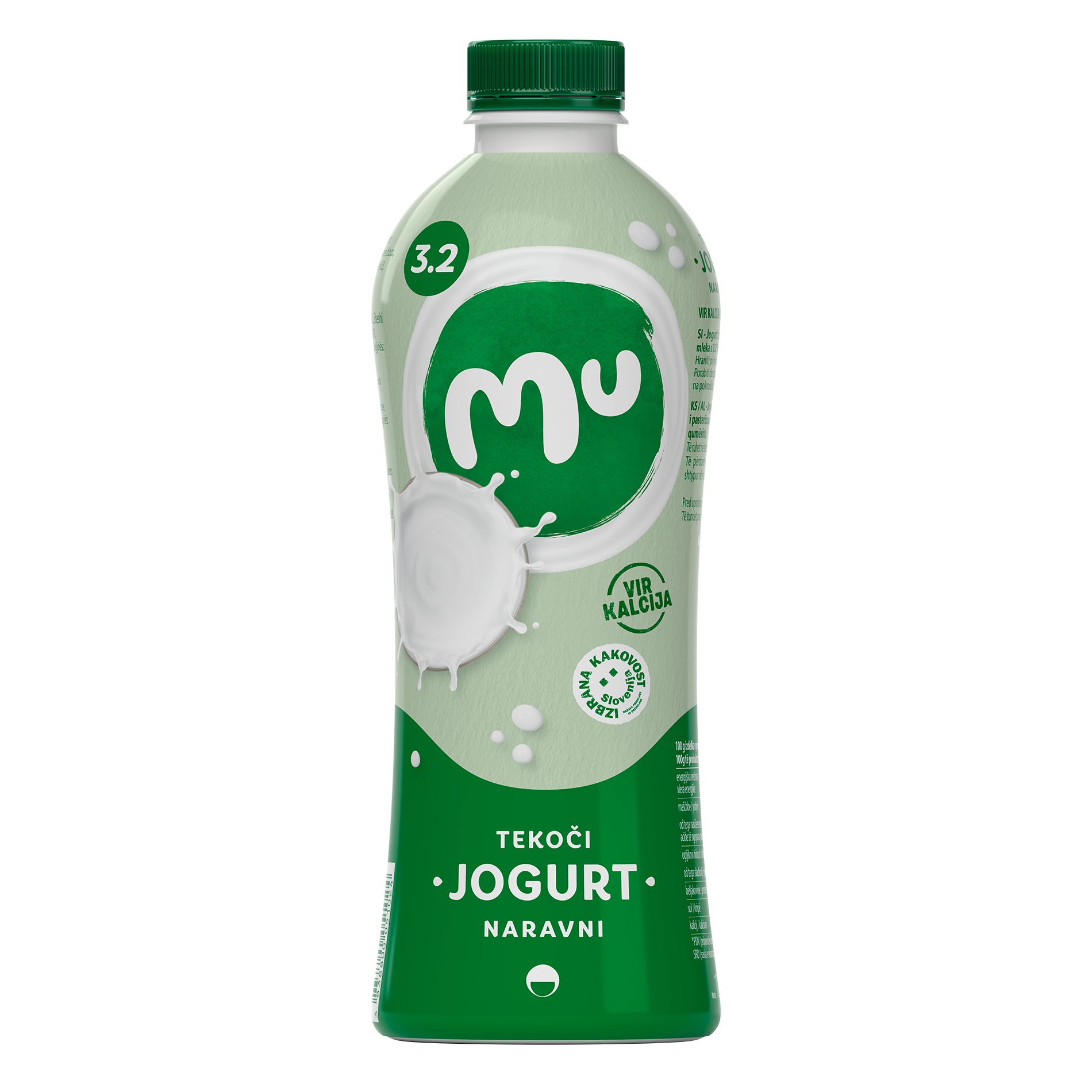 Mu natural drinking yoghurt with 3,2 % milk fat; plastic bottle