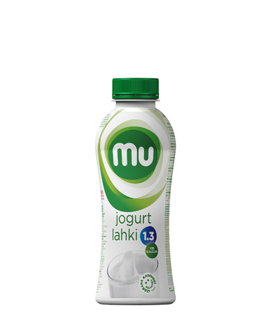 Mu natural drinking yoghurt with 1,3 % milk fat; plastic bottle