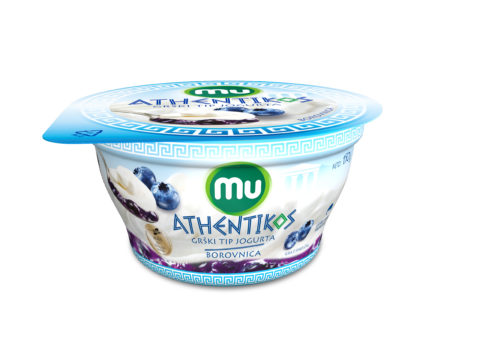Mu Athentikos yoghurt; blueberry