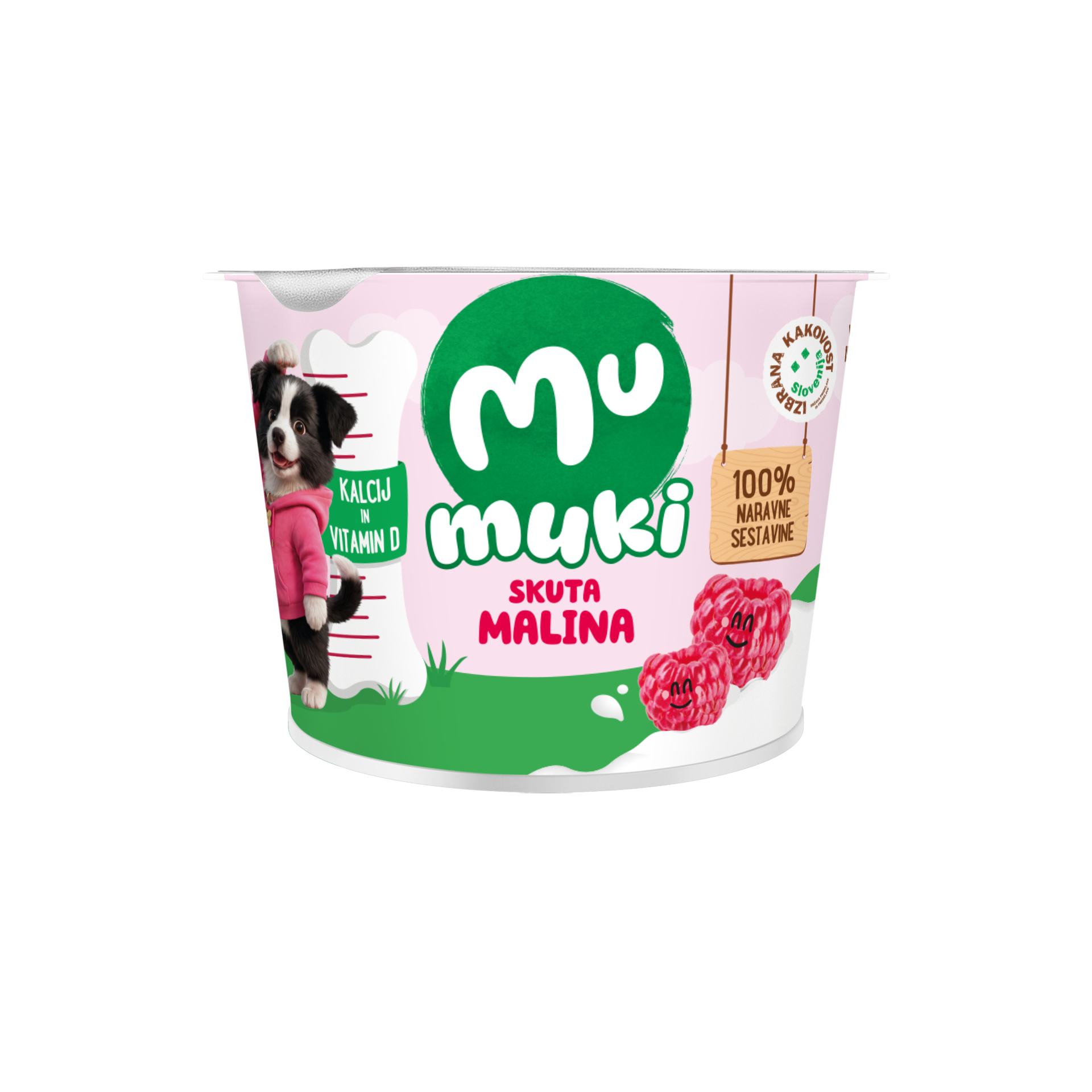 Mu muki quark; raspberry