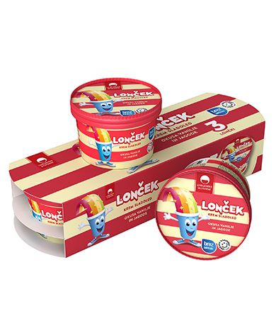 Lonček vanilla/strawberry, lactose free